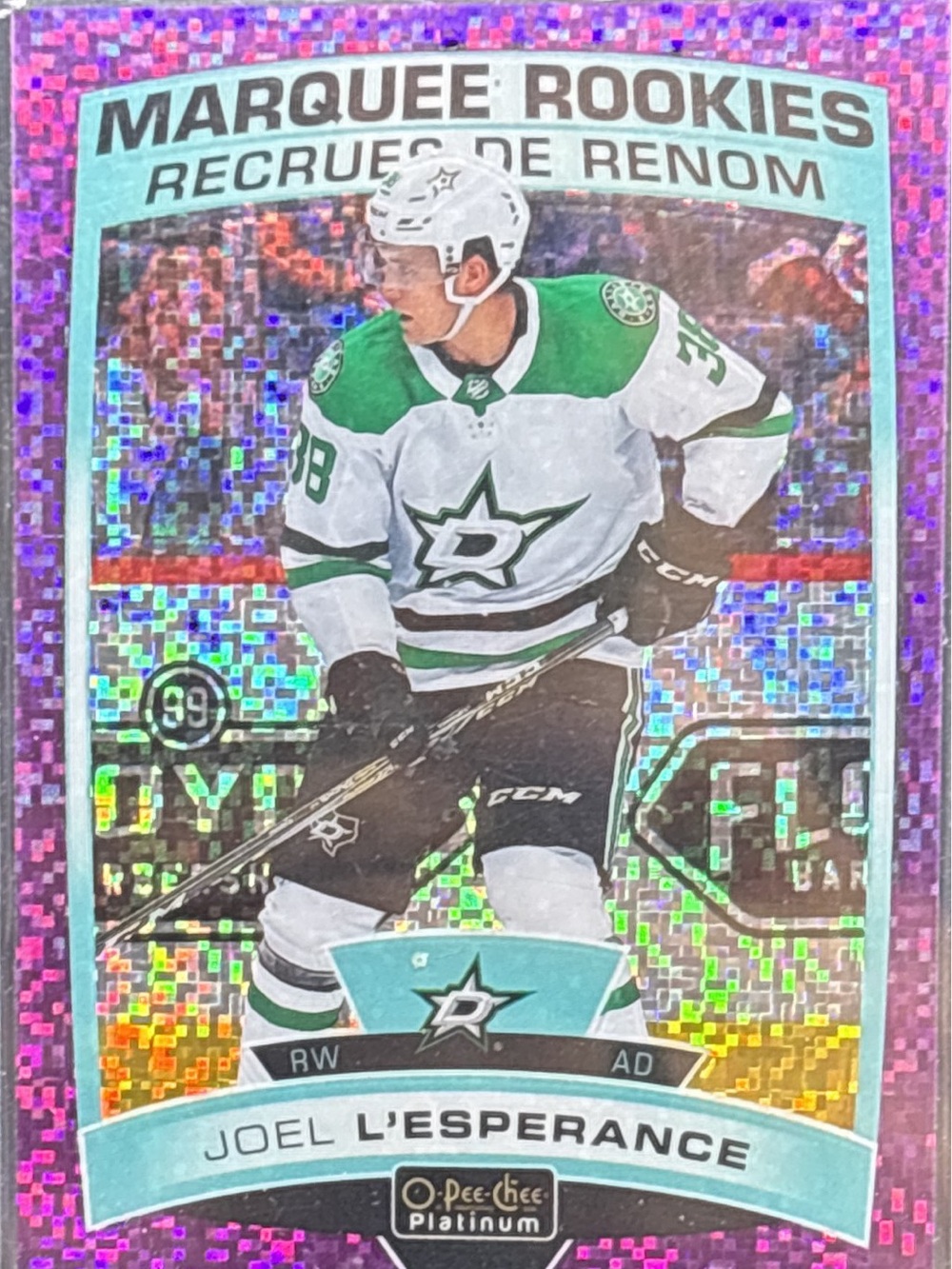 Upper Deck Marquee Rookies Joel L'Esperance Hockey Card - Purple LE 317/399